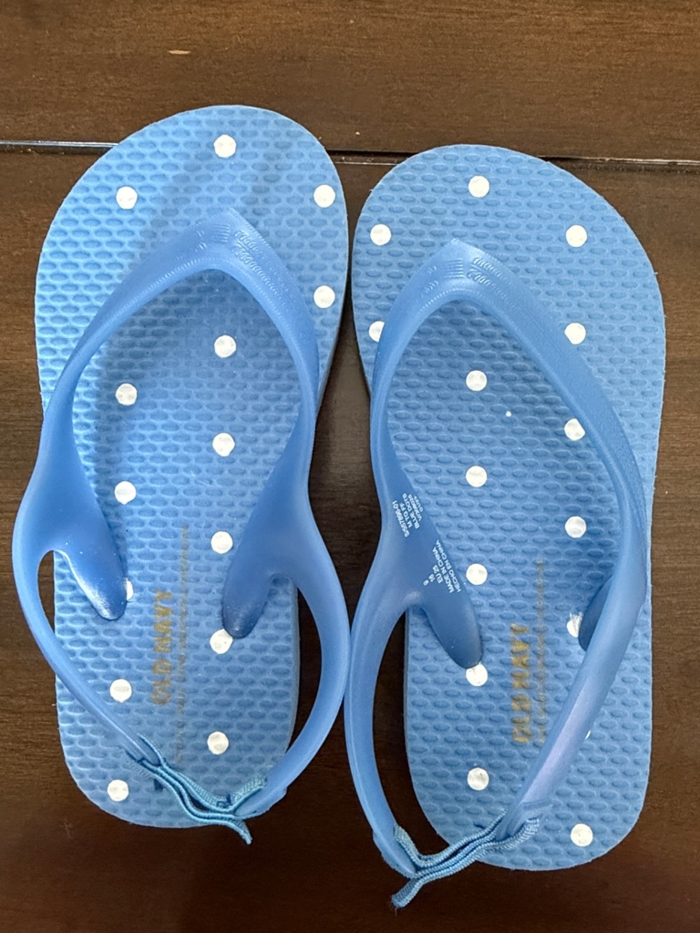 Havaianas Kids Blue Flip Flops with White Polka Dots
